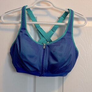 Victoria’s Secret Blue & Teal High Impact Sports Bra. Size 36DD.